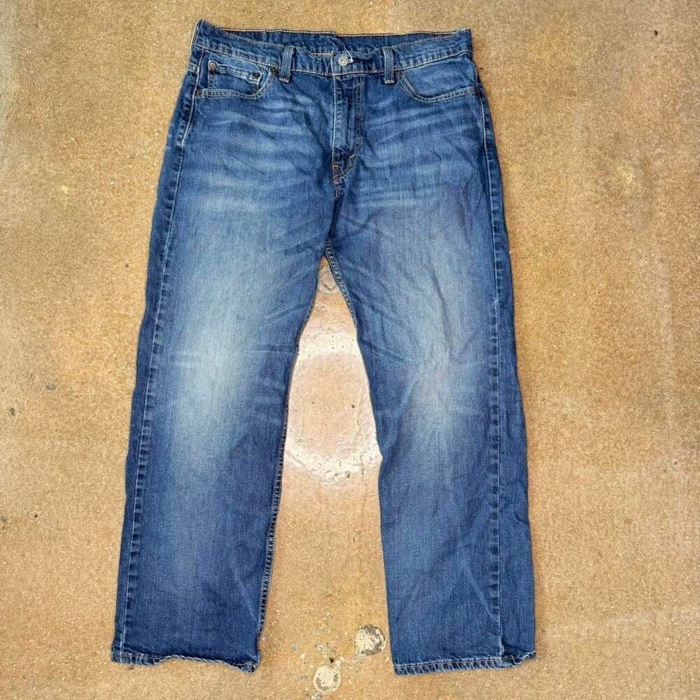 levi’s 569 Mens dark wash baggy jeans loose fit y2k 34x32